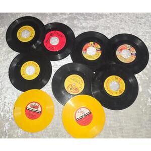 Bundle of 9 Vintage 45 RPM Records & 78 rpm 6"